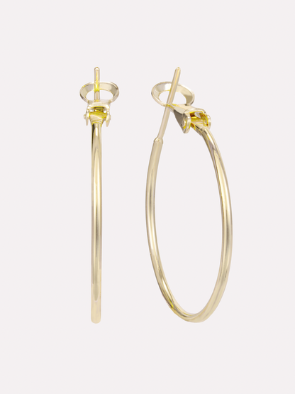 Slender Oval Hoop Earrings