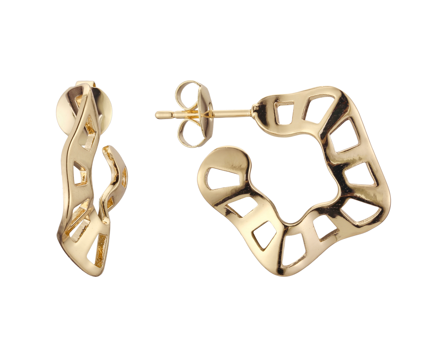 Openwork Geometric Stud Earrings