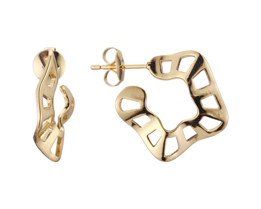 Openwork Geometric Stud Earrings