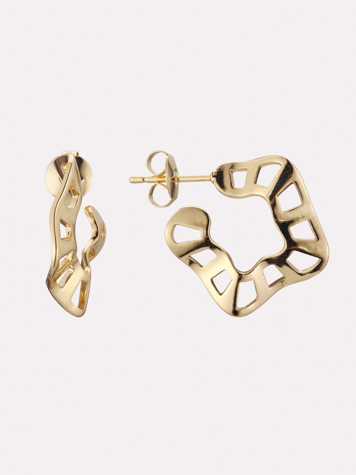 Openwork Geometric Stud Earrings