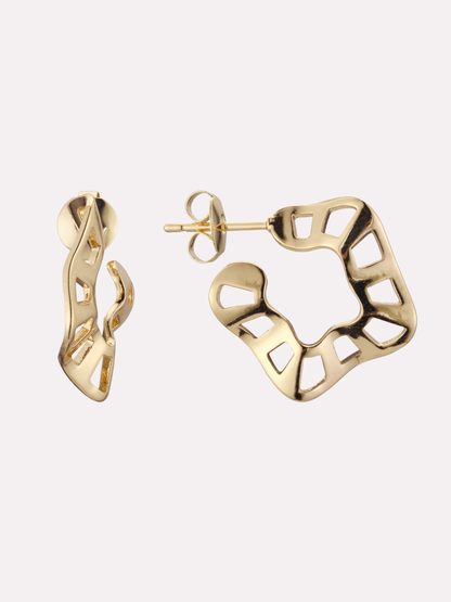 Openwork Geometric Stud Earrings