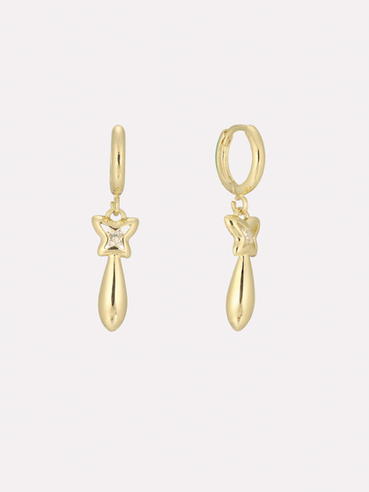 Star Drop Huggie Earrings