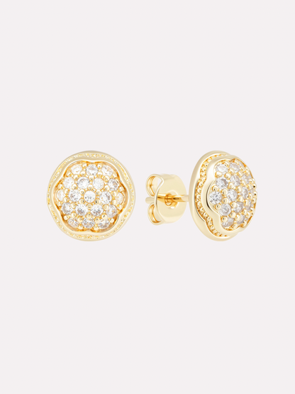 Pavé Round Stud Earrings