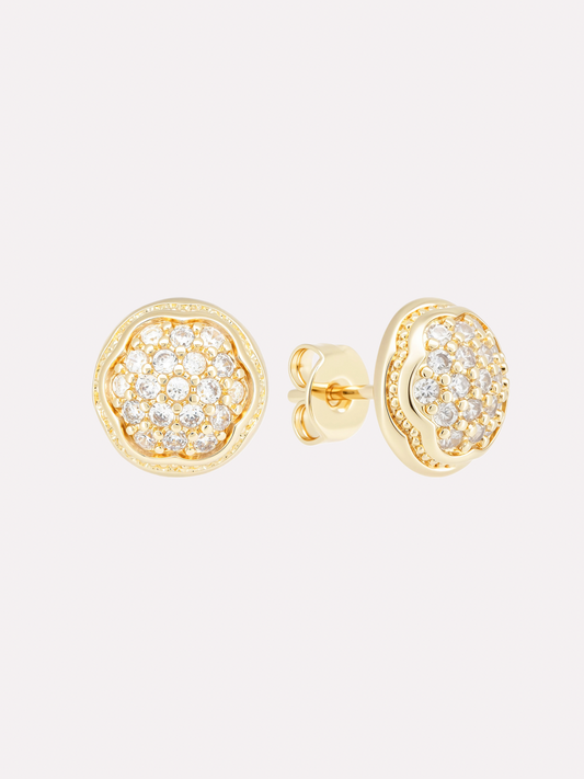 Pavé Round Stud Earrings