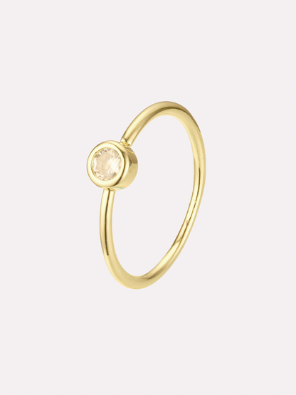 Bezel Solitaire Open Ring