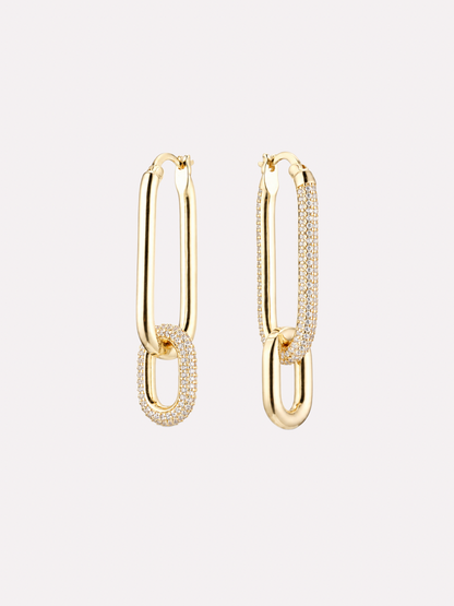 Pavé Link Hoop Earrings