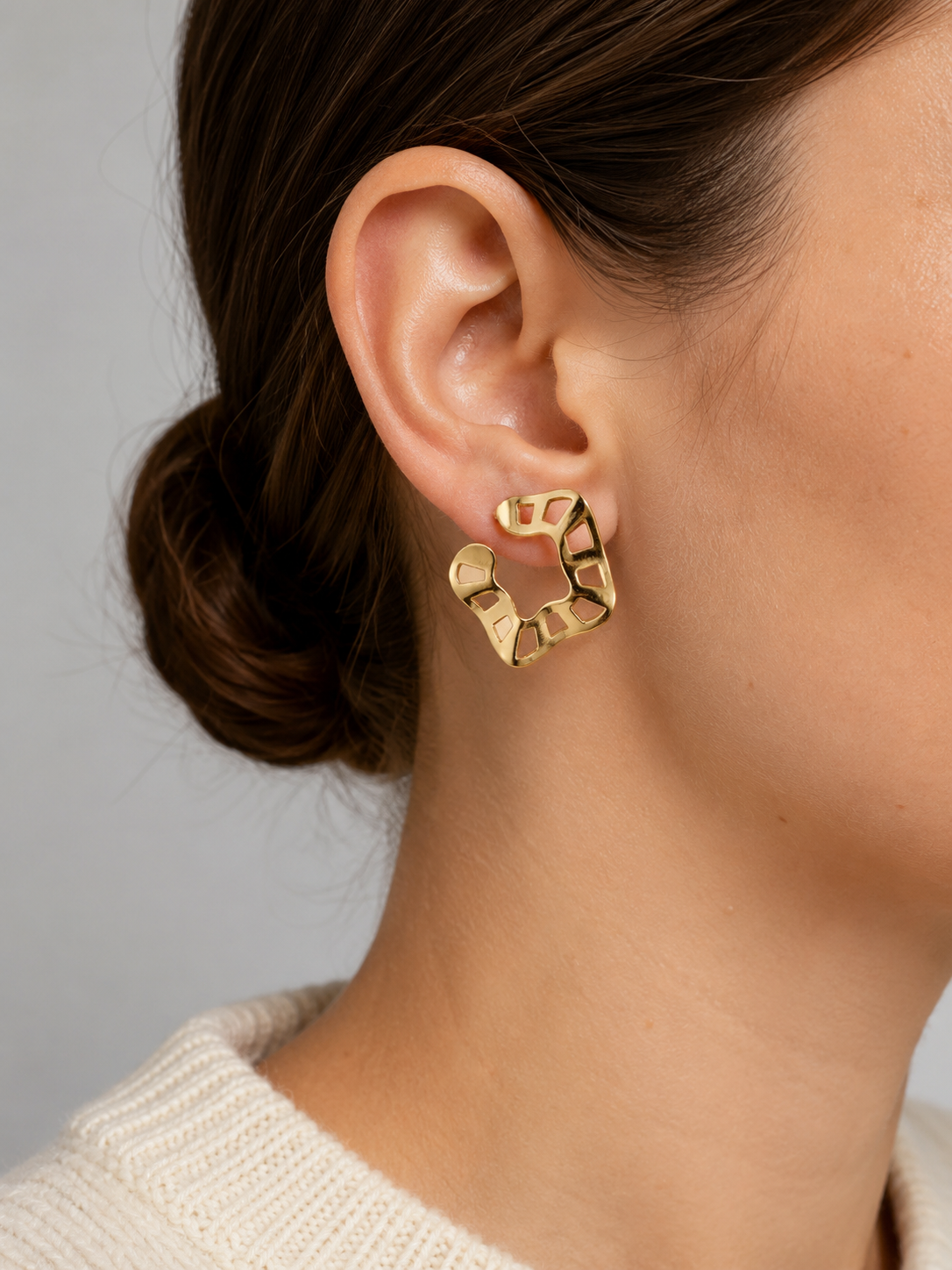 Openwork Geometric Stud Earrings