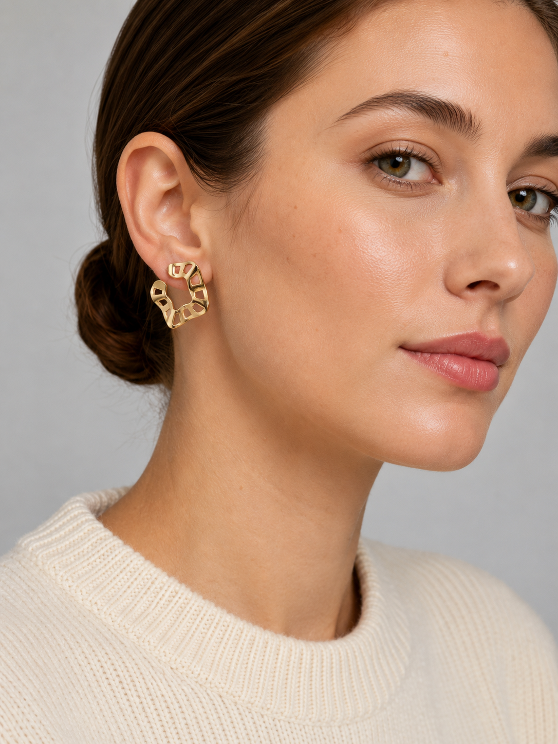 Openwork Geometric Stud Earrings