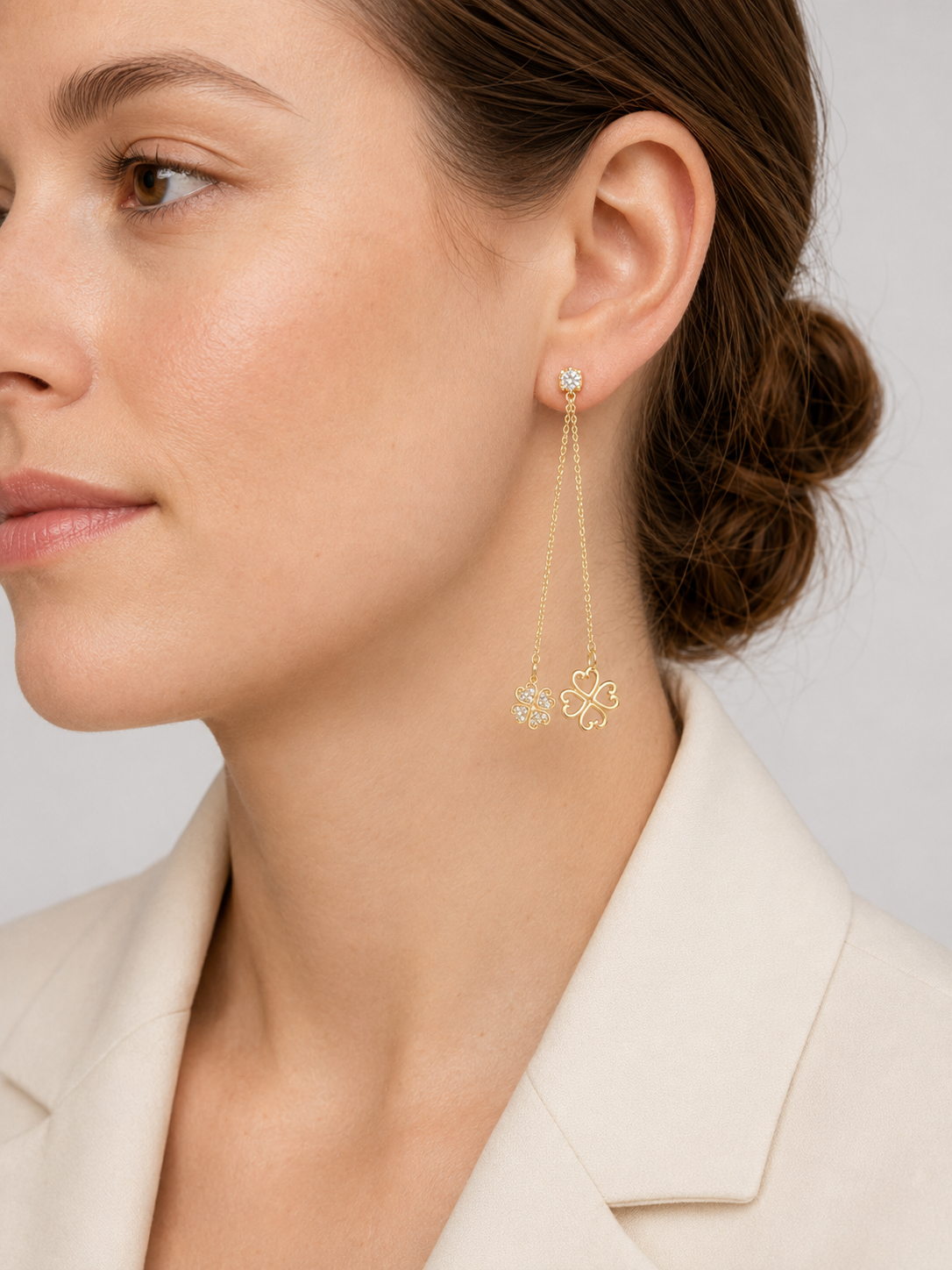 Clover Chain Drop Earrings