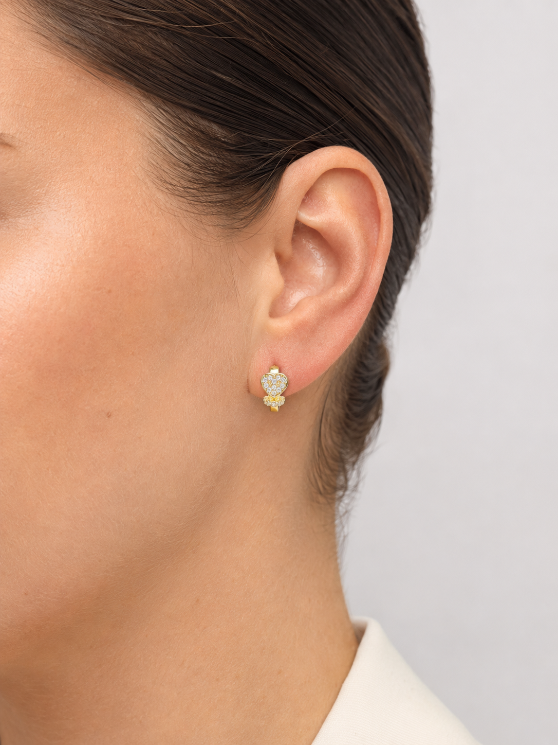 Pavé Heart Huggie Earrings