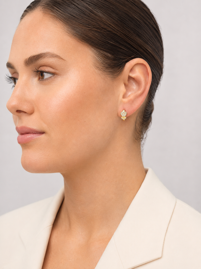 Pavé Heart Huggie Earrings