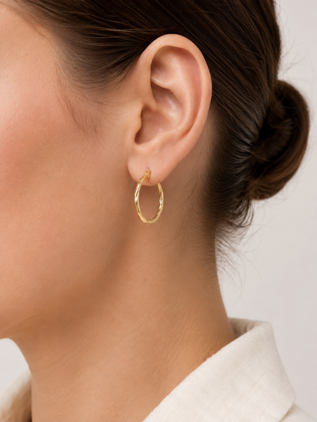 Twisted Facet Hoop Earrings