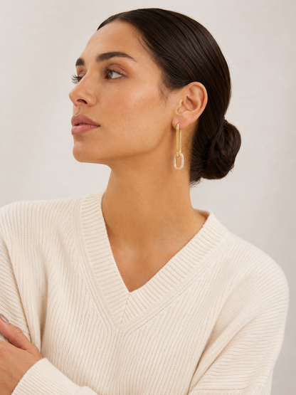 Pavé Link Hoop Earrings