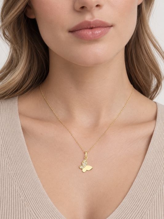 Pavé Butterfly Pendant