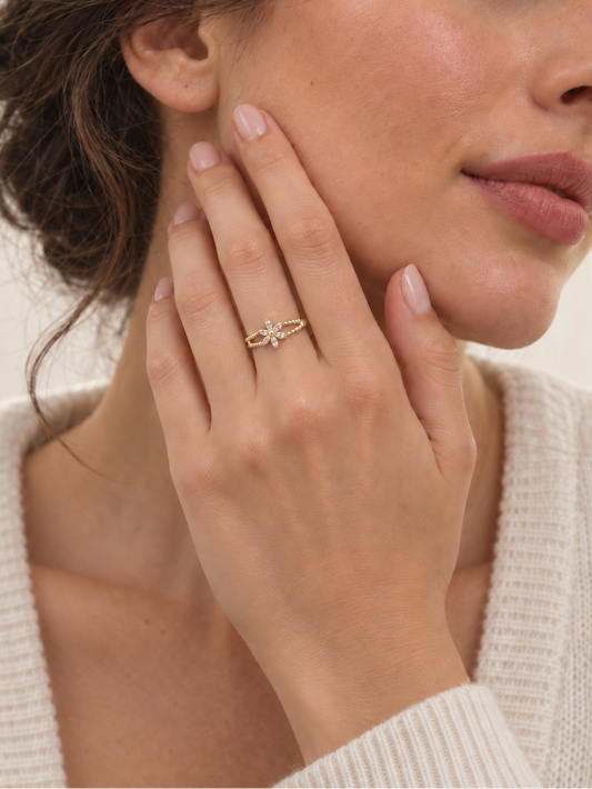 Flower Bypass Ring