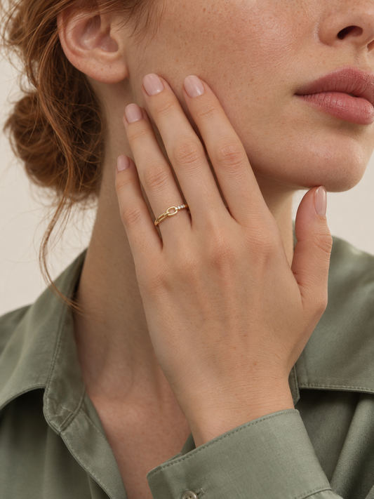 Pavé Link CZ Ring